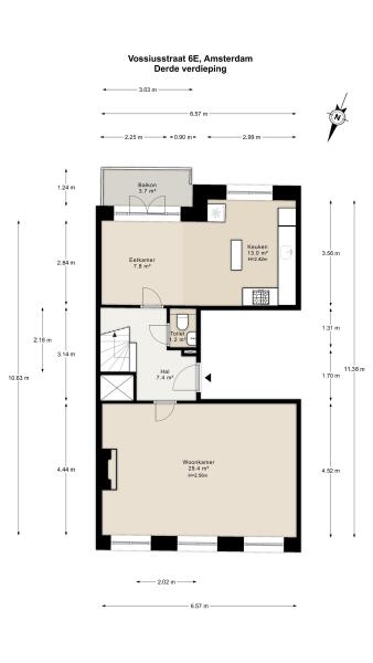 Floor Plan 1 - Vossiusstraat 6 E